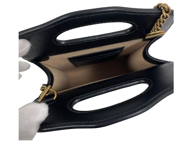 Gucci Mini Tote Bag GG Marmont Matelassé con manico superiore e tracolla Nero - vista 5