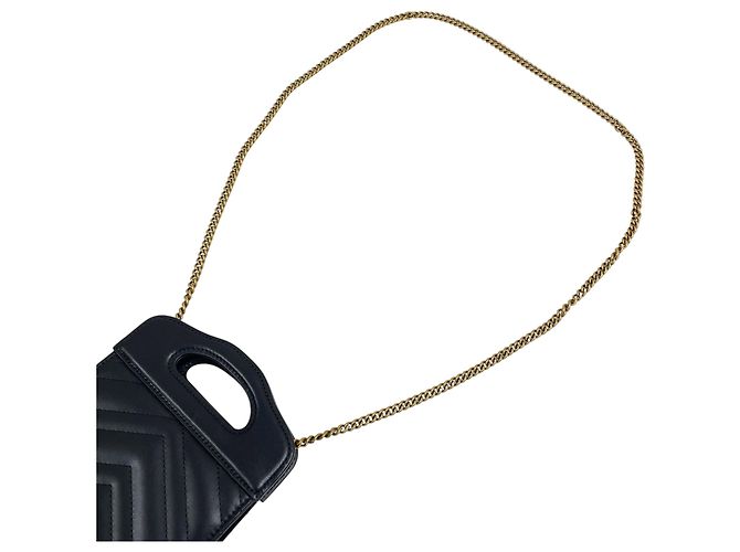 Gucci Mini Tote Bag GG Marmont Matelassé con manico superiore e tracolla Nero - vista 7