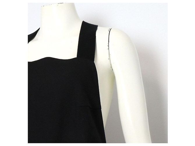 Prada Vestido sin mangas de gabardina de algodón negro para mujer - vista 3