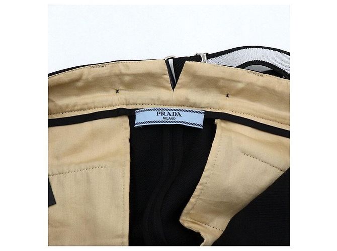 Prada Vestido sin mangas de gabardina de algodón negro para mujer - vista 5