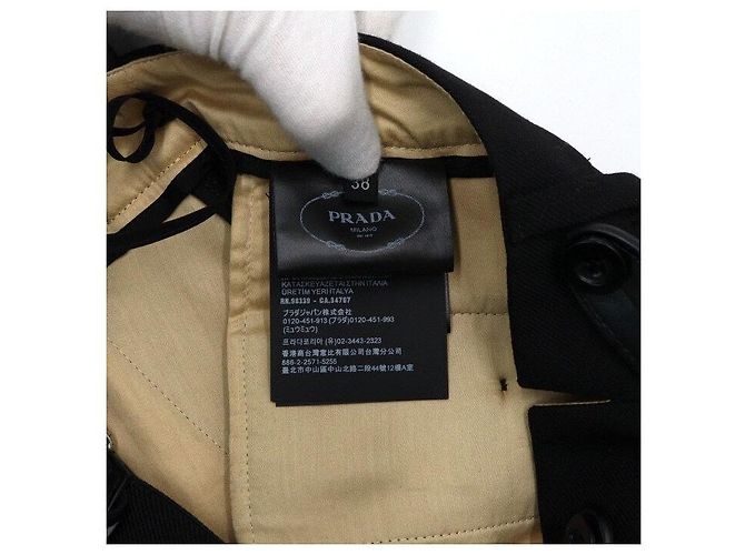 Prada Vestido sin mangas de gabardina de algodón negro para mujer - vista 7