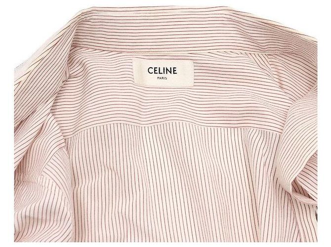 Céline Camicia in seta a righe con fiocco al collo da donna - vista 5