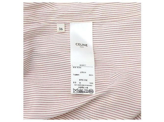 Céline Camicia in seta a righe con fiocco al collo da donna - vista 6