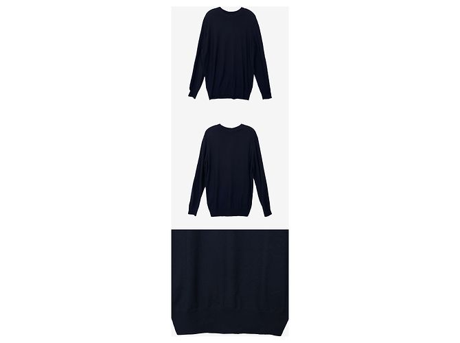 Loro Piana Baby-Cashmere-Strickpullover Rundhals Navy - Ansicht 2
