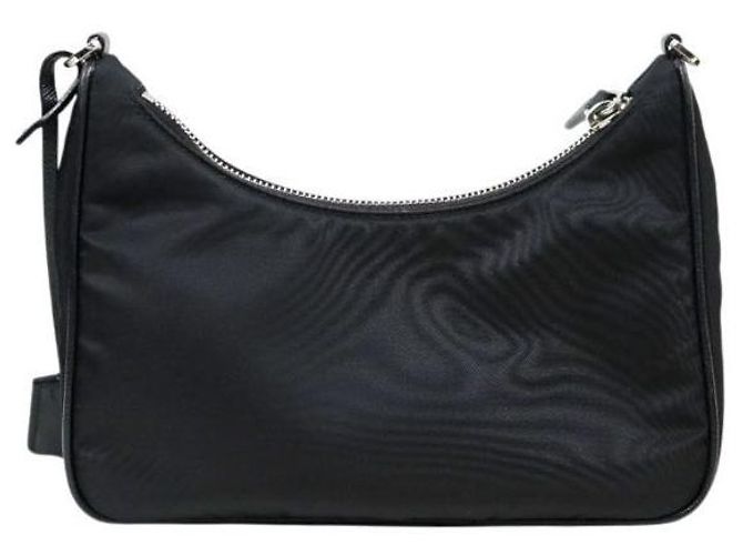 Prada Borsa a tracolla hobo multi in Re-Nylon nera Nero - vista 3
