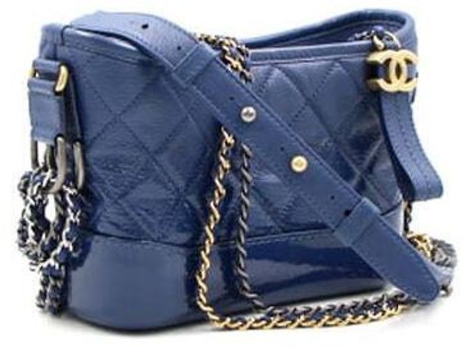 Chanel Borsa a tracolla e crossbody Gabrielle Hobo Small Chain in vernice parziale Blu - vista 2