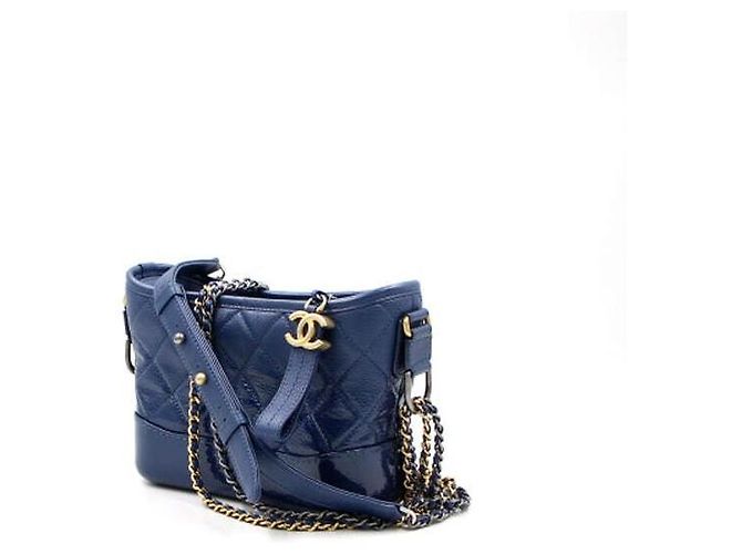 Chanel Borsa a tracolla e crossbody Gabrielle Hobo Small Chain in vernice parziale Blu - vista 3
