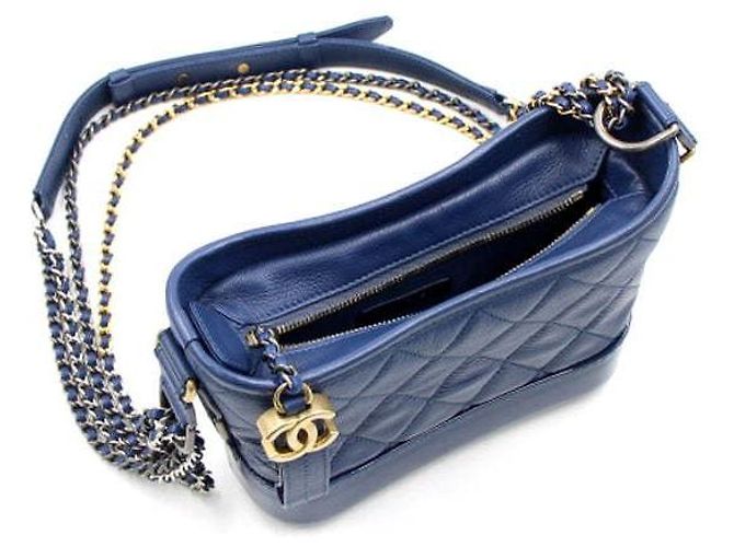 Chanel Borsa a tracolla e crossbody Gabrielle Hobo Small Chain in vernice parziale Blu - vista 4