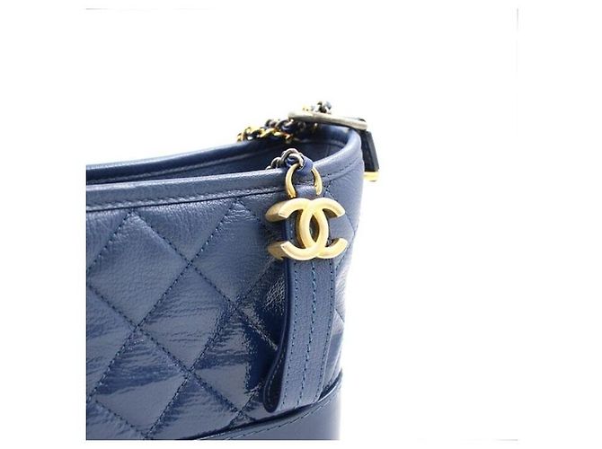 Chanel Borsa a tracolla e crossbody Gabrielle Hobo Small Chain in vernice parziale Blu - vista 5