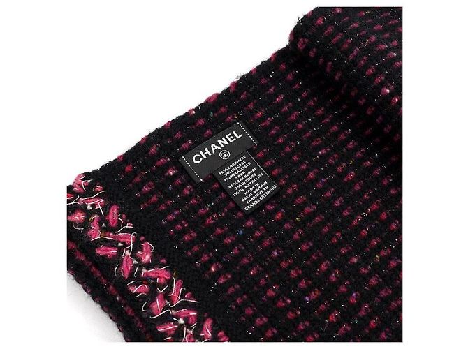 Chanel Sciarpa da donna in tweed misto cashmere con logo - vista 6