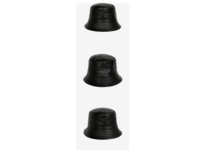 Prada Bucket Hat aus Nappa-Leder XL Black Schwarz - Ansicht 2