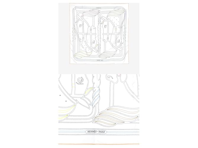 Hermès Sciarpa Dorsale Ricamata Bianco - vista 2
