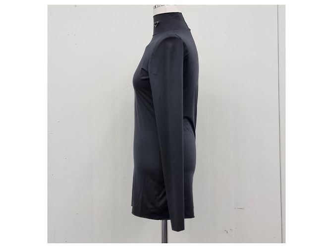 Prada Jersey-Oberteil mit Rollkragen und Triangle-Logo aus Strick - Ansicht 7