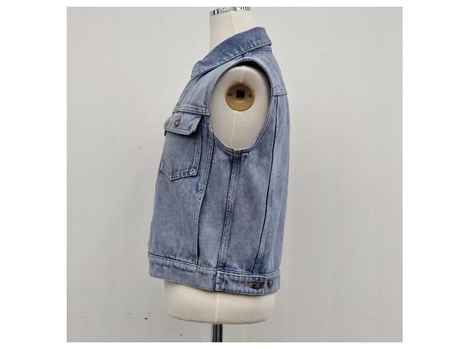 Dior Chaleco de denim bordado Azul - vista 7