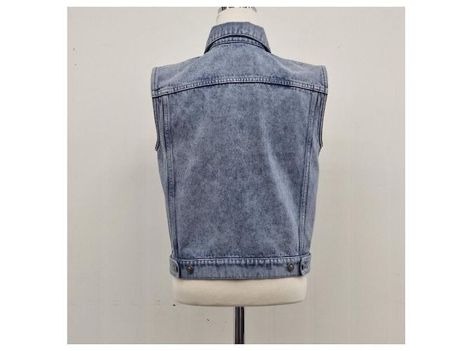 Dior Chaleco de denim bordado Azul - vista 8