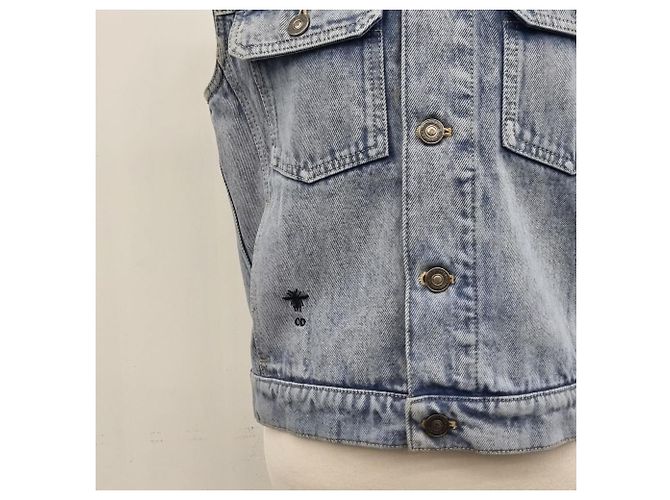 Dior Chaleco de denim bordado Azul - vista 9