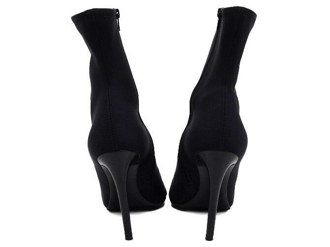Louis Vuitton Black Fabric Toe Monogram Stud Ankle Boots - view 6