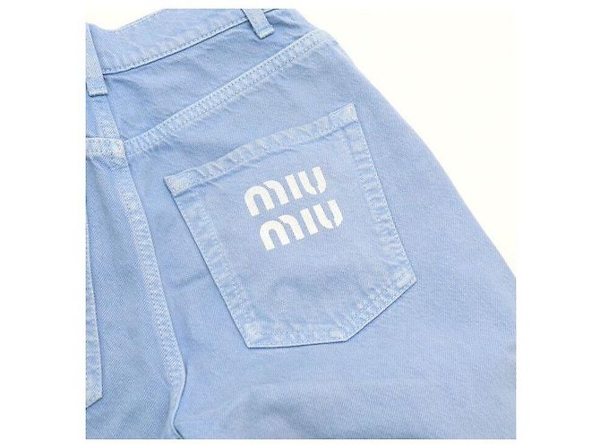 Miu Miu Jeans Drill Denim da donna con logo sulla tasca posteriore - vista 8