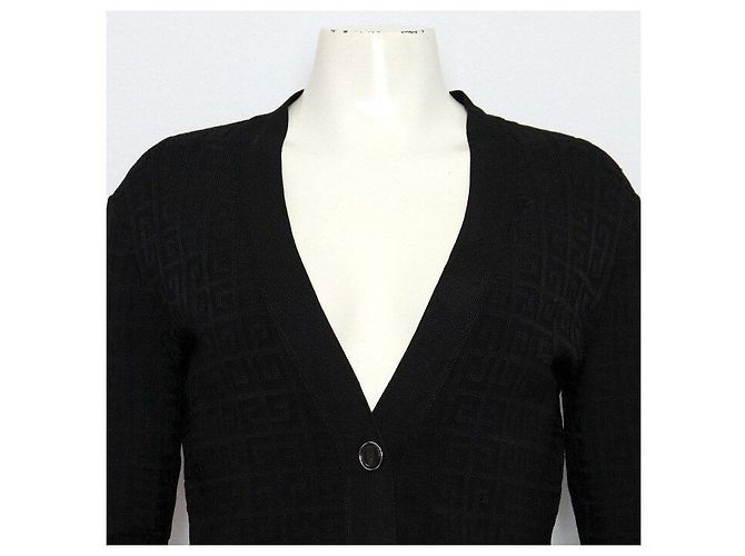 Givenchy Strickcardigan für Damen mit gemischtem Monogramm-Motiv in Schwarz - Ansicht 2