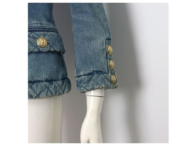 Balmain Chaqueta vaquera de algodón azul lavado para mujer - vista 3
