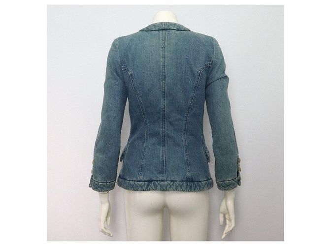 Balmain Chaqueta vaquera de algodón azul lavado para mujer - vista 4