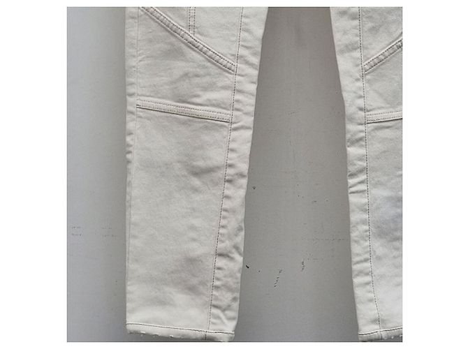 Balmain Pantalones Cargo con Botones Dorados Blanco - vista 6