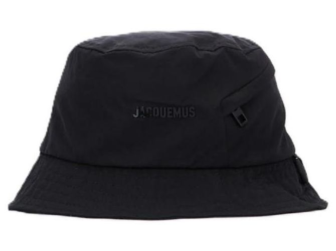 Cappello a secchiello Jacquemus in nylon nero - vista 4