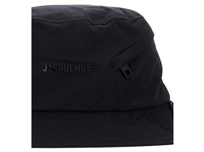 Cappello a secchiello Jacquemus in nylon nero - vista 5