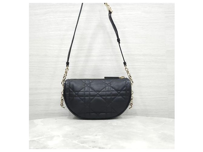 Dior Borsa hobo piccola in pelle di agnello black cannage - vue 2