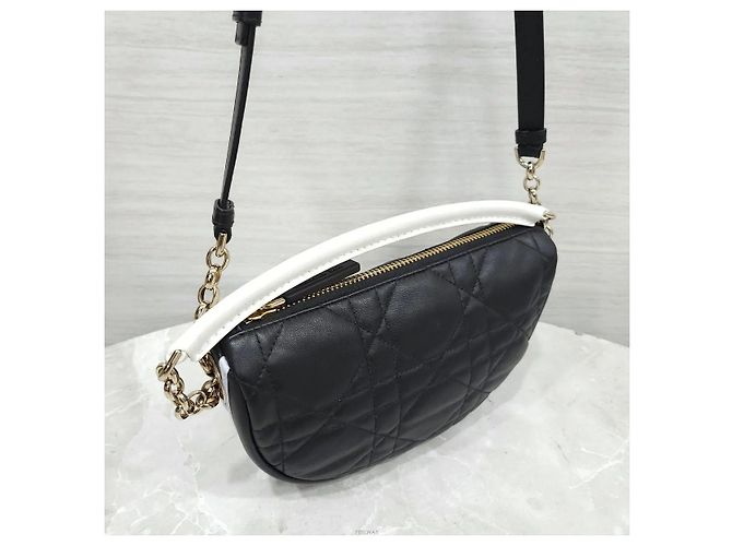 Dior Borsa hobo piccola in pelle di agnello black cannage - vue 3