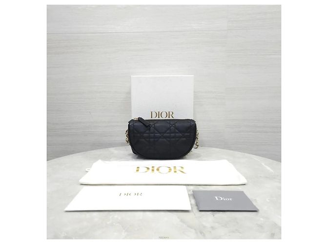 Dior Borsa hobo piccola in pelle di agnello black cannage - vue 9