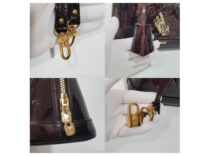 Louis Vuitton Borsa Tote Alba BB Monogram Vernis Rosso - vista 4