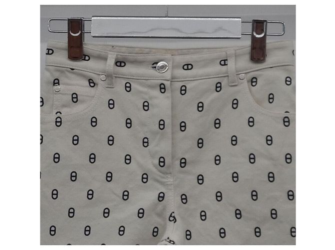 Hermès Pantalones de denim estampados Blanco - vista 2
