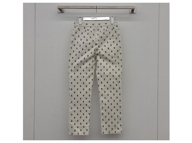 Hermès Pantalones de denim estampados Blanco - vista 4
