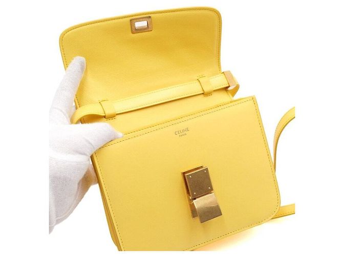 Céline Borsa a tracolla e borsa crossbody Classic Box Tin Gialla Giallo - vista 6