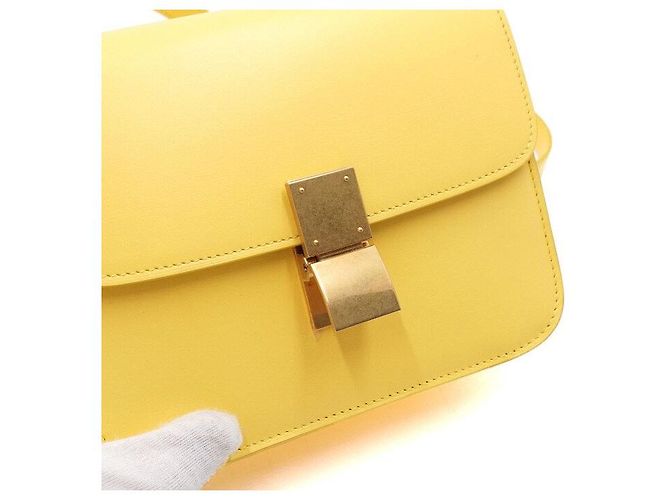 Céline Borsa a tracolla e borsa crossbody Classic Box Tin Gialla Giallo - vista 9