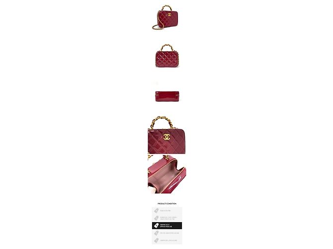 Chanel Beauty case in vernice con manico superiore Rosso - vista 2