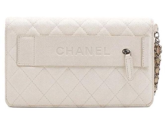 Chanel Borsa a pochette con tracolla a catena Caviar Ivory Season Bianco - vista 5