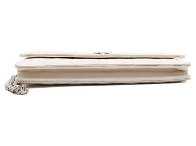 Chanel Borsa a pochette con tracolla a catena Caviar Ivory Season Bianco - vista 8