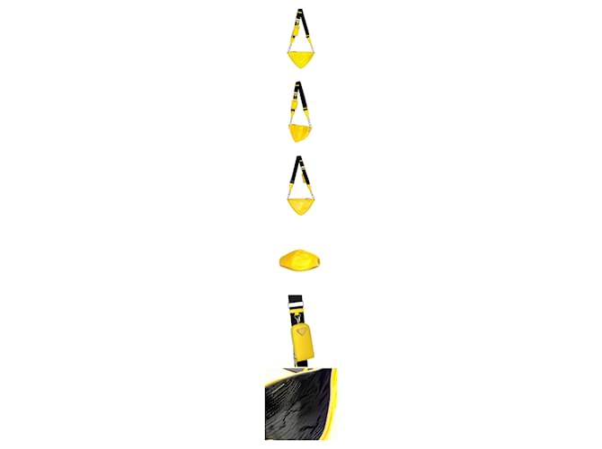 Prada Borsa a tracolla Triangle Giallo - vista 2