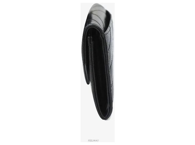 Saint Laurent Logo Matelassé Small Wallet Black Silver - vista 2