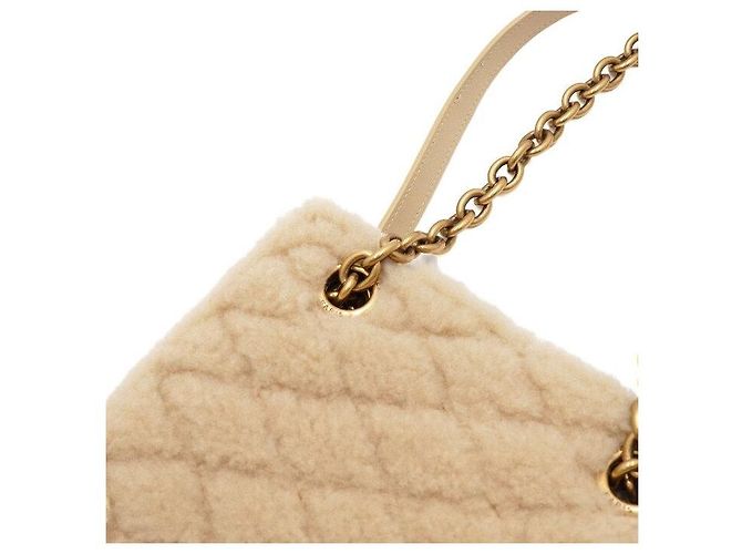 Saint Laurent Borsa a spalla e borsa a tracolla in shearling marrone - vista 7