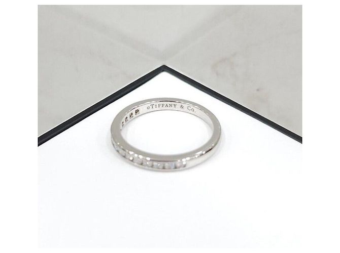 Tiffany & Co Platin Solitär Half Eternity Ring Größe - Ansicht 5
