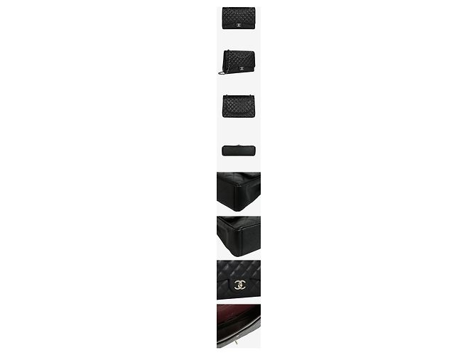 Chanel Borsa Classic Caviar Flap Maxi Nera Nero - vista 2