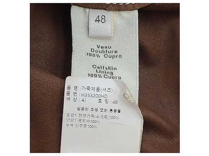 Hermès Giacca camicia in pelle Rosso - vista 8