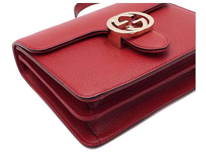 Gucci Borsa a spalla e borsa a tracolla rossa con piccola catena intrecciata - vista 8