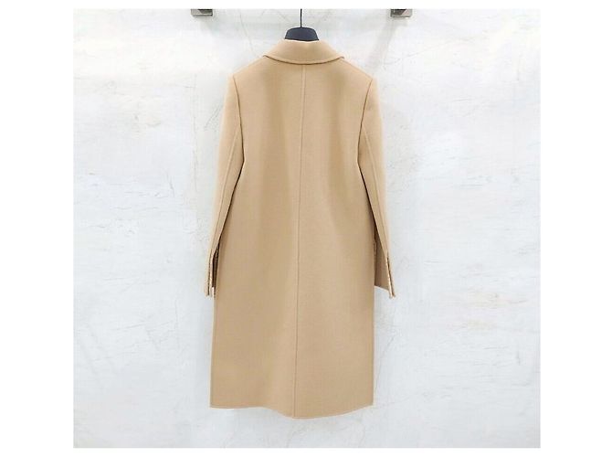 Fendi Abrigo de lana recto Double Face con bolsillos y detalles de visón Naranja - vista 2