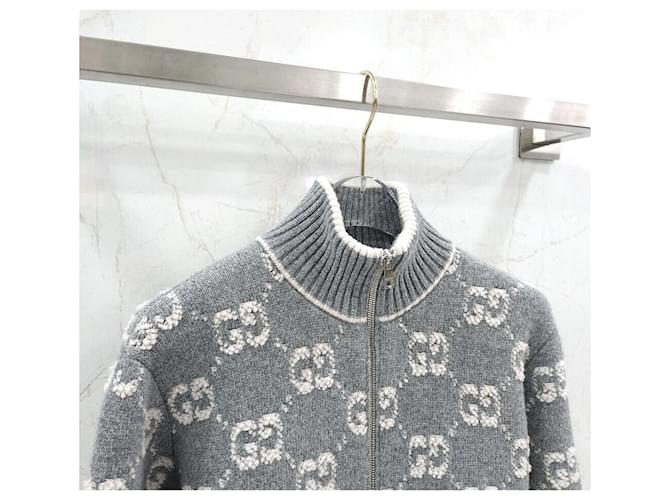 Gucci Cardigan con zip in jacquard Boucle Stitch Marrone - vista 3