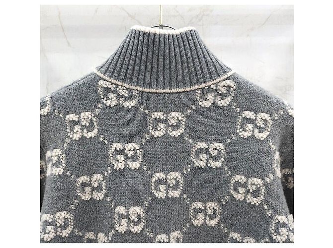 Gucci Cardigan con zip in jacquard Boucle Stitch Marrone - vista 6