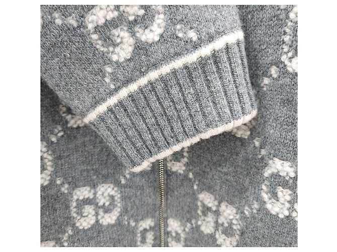 Gucci Cardigan con zip in jacquard Boucle Stitch Marrone - vista 7
